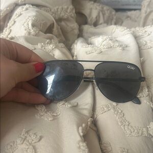 Quay Australia Dark Gray Aviator Sunglasses